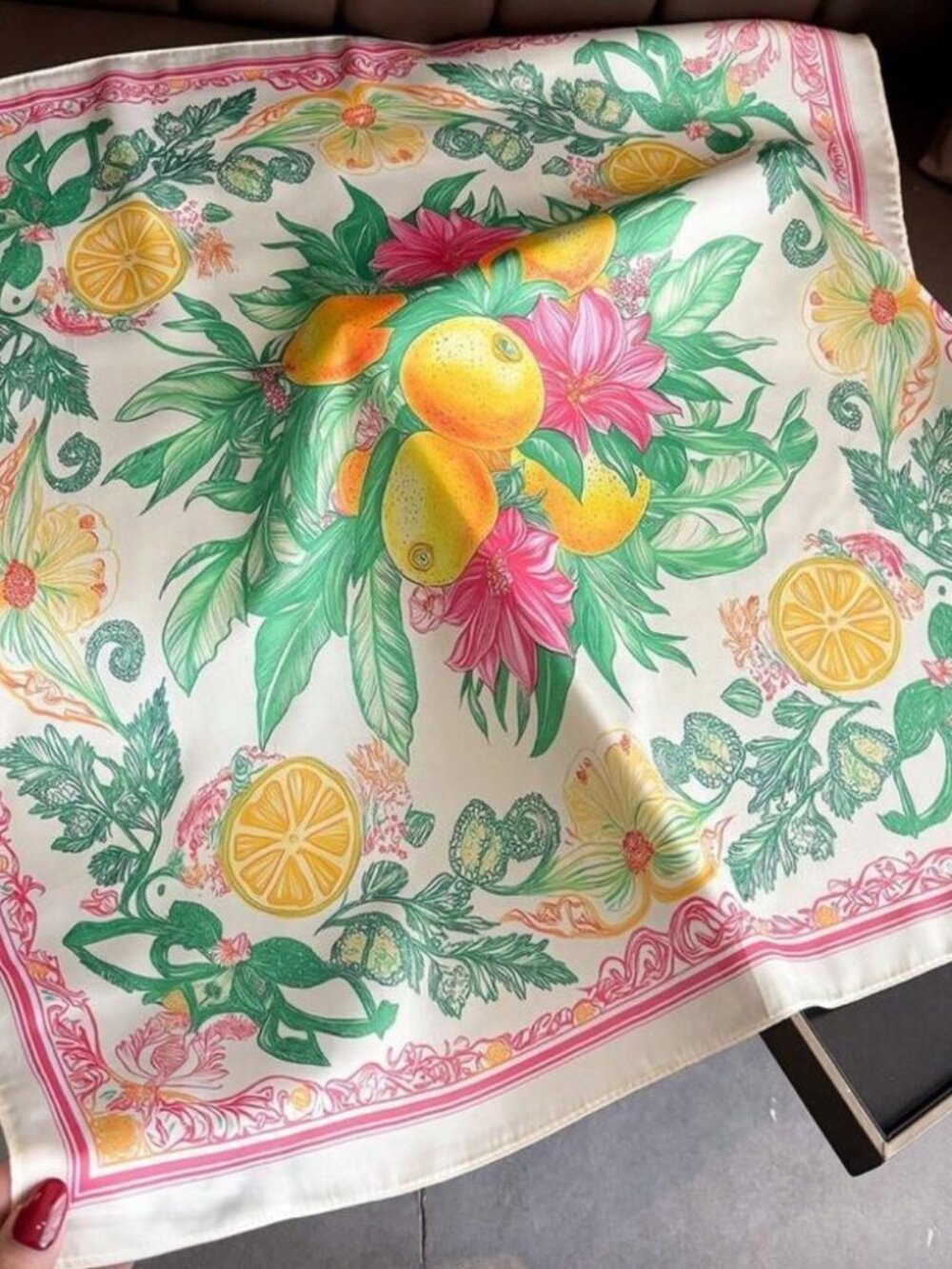Tropical CitrusPrint Scarf N1373